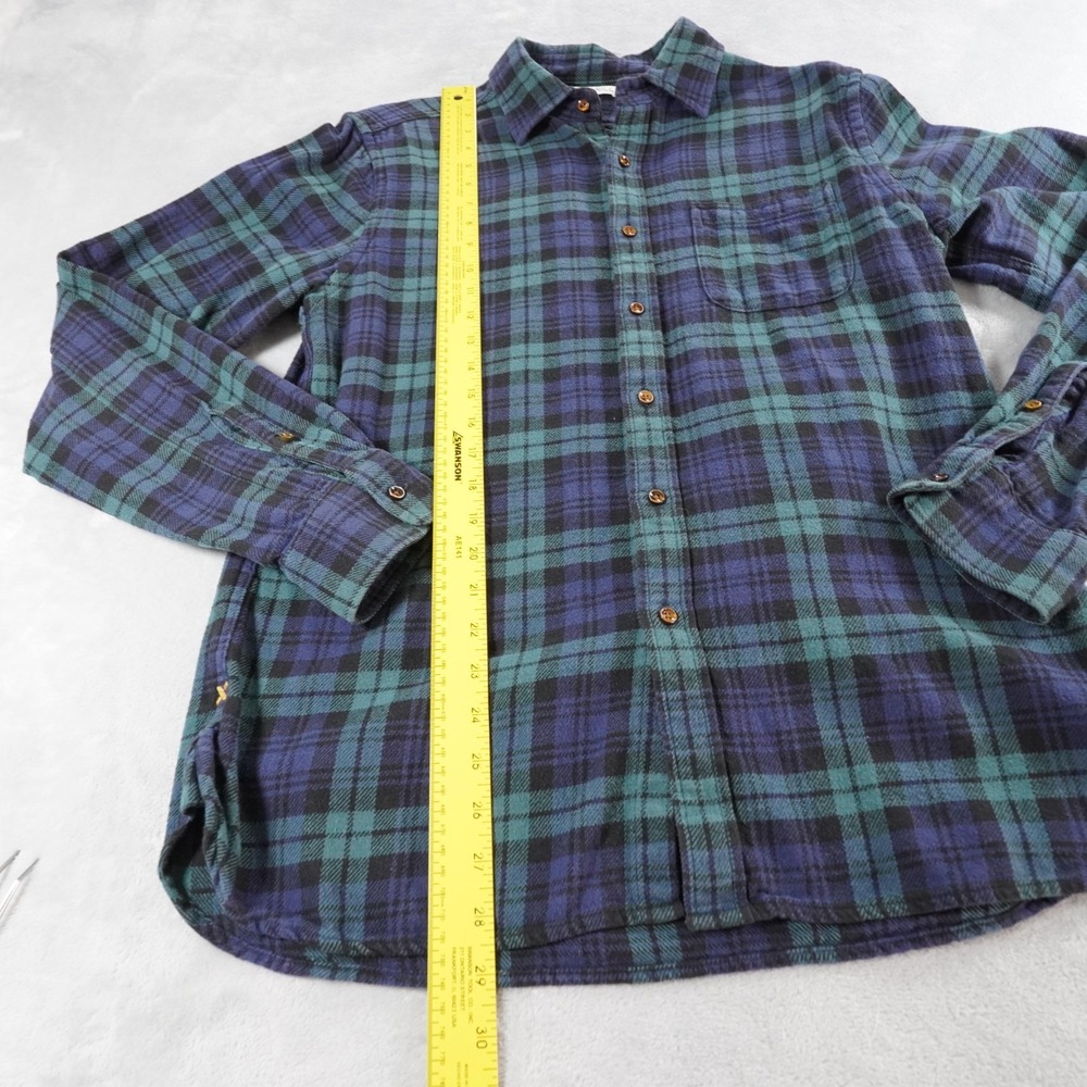 Alex Mill Flannel Button Down Shirt M Plaid Blue Green Cotton Heritage Classic - Picture 5 of 12